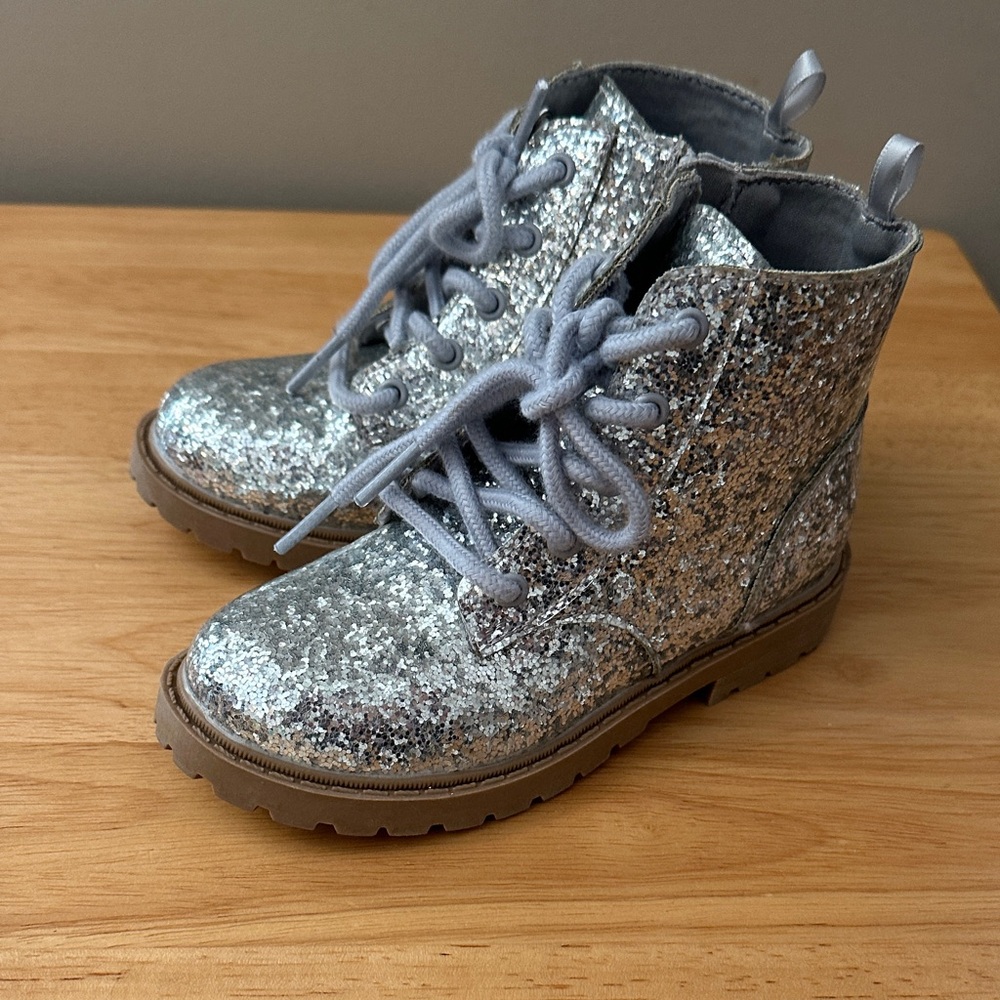 Sparkly Silver Kids Boots